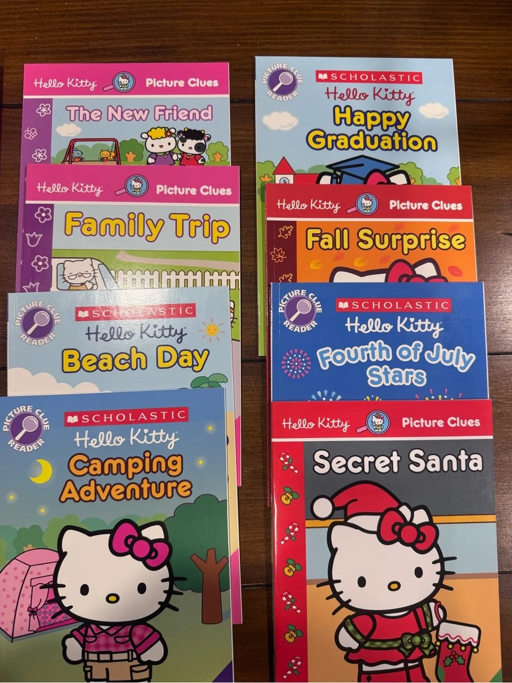 NEW Hello Kitty Tin Lunch Box & 8 Early Reader Picture Clues Books Boxed Set